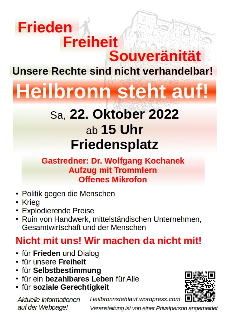 Heilbronn steht auf - Flyer - Demo 22.12.22, 15 Uhr